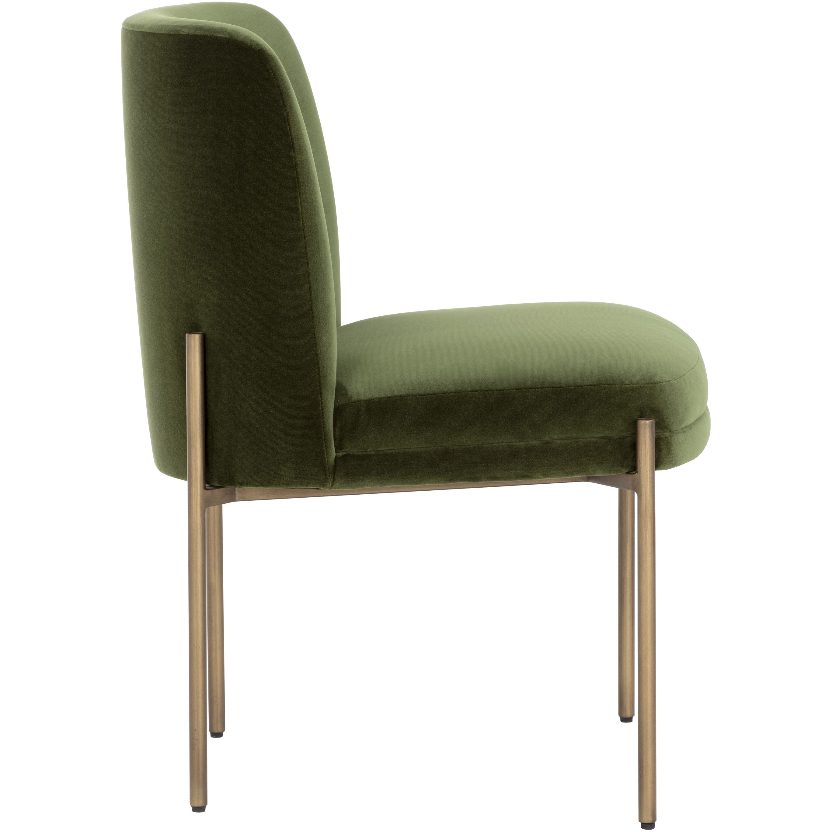 Richie Antique Brass / Forest Green Dining Chair